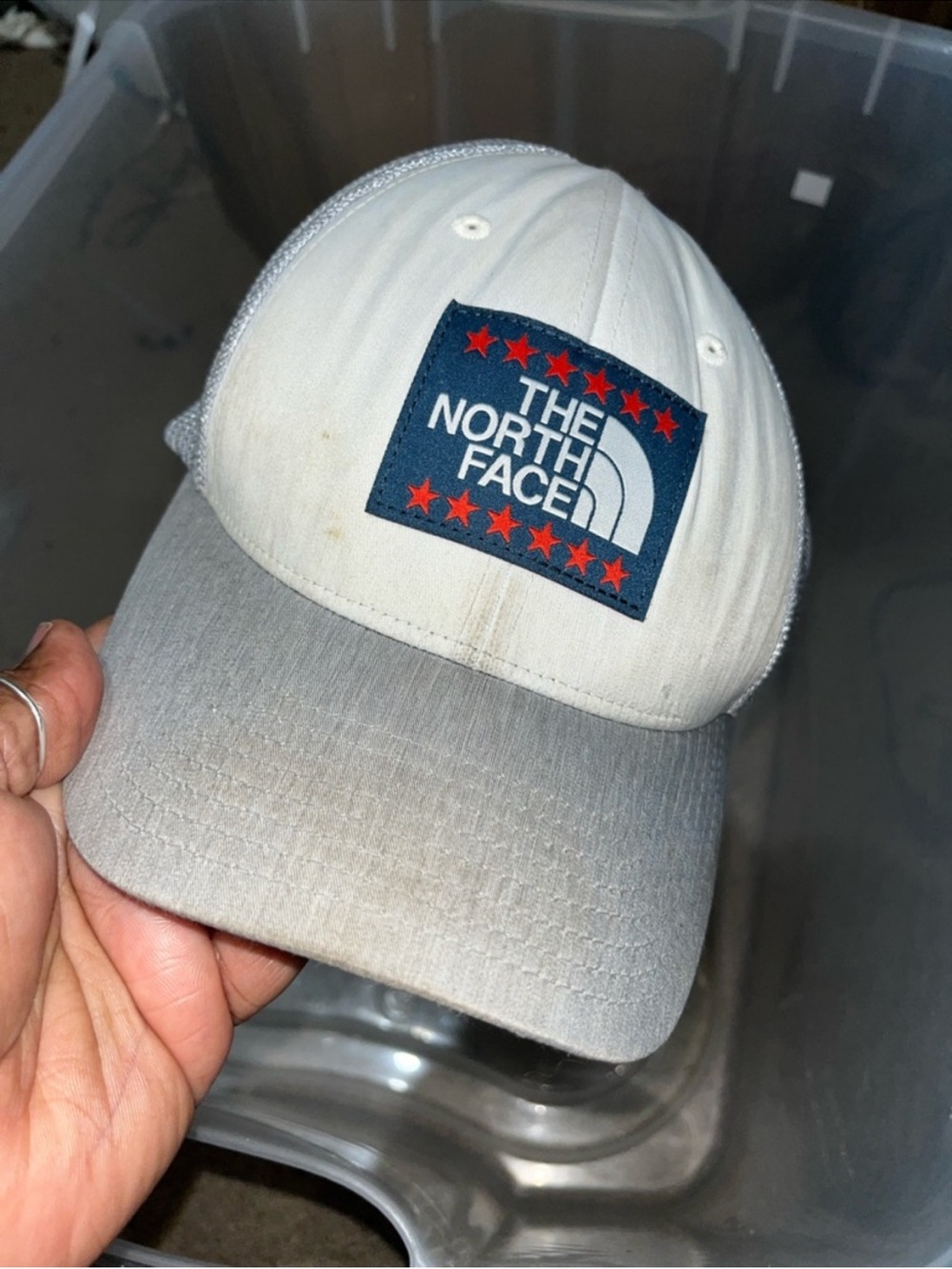 The North Face White & Navy Logo Baseball Cap